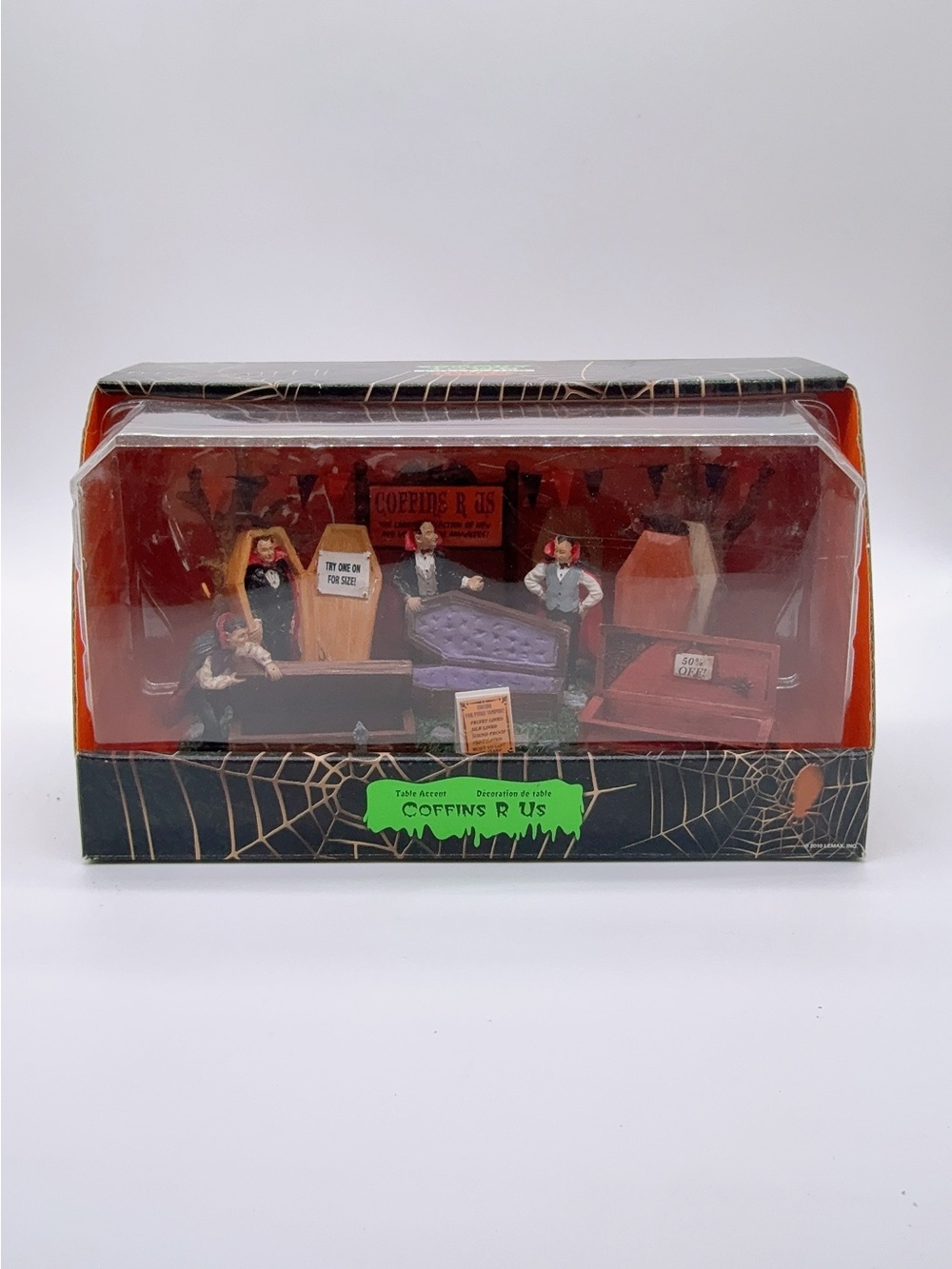 NWOT Lemax Spooky Town Coffins R us Halloween Village Figurine